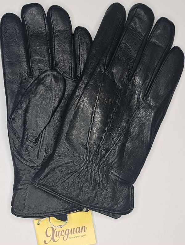2342 чоловічі шкіряні рукавички на натуральному хутрі з кролика