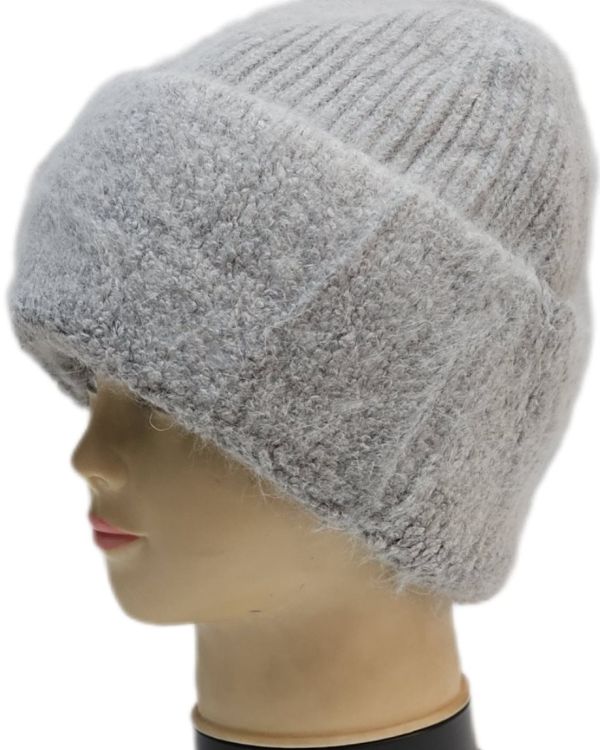 LY 222880 молодіжна шапка ангорова "тедді" на флісі  прикрашена опушкою