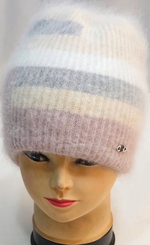 7-2202-3X7 молодіжна ангорова шапка з подвійної в'язки